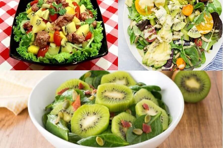 Cách chế biến quả kiwi salad rau củ